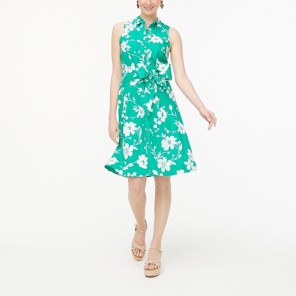 J. Crew Factory Sleeveless tie-waist shirtdress